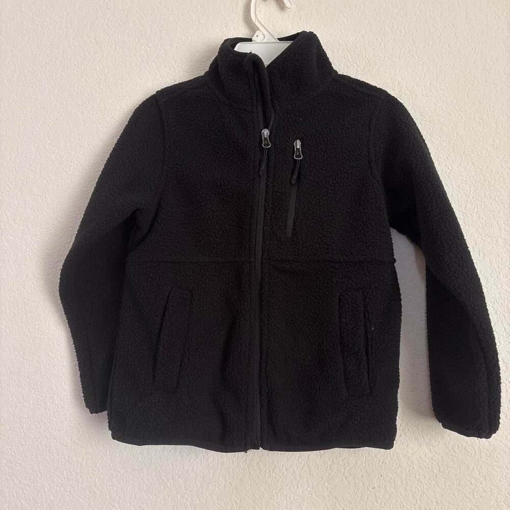 Black fleece jacket with zipper